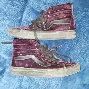 Purple velvet vans